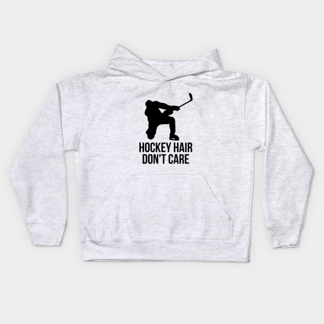 Hockey hair don't care t-shirt Kids Hoodie by RedYolk